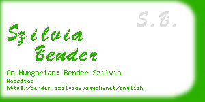 szilvia bender business card